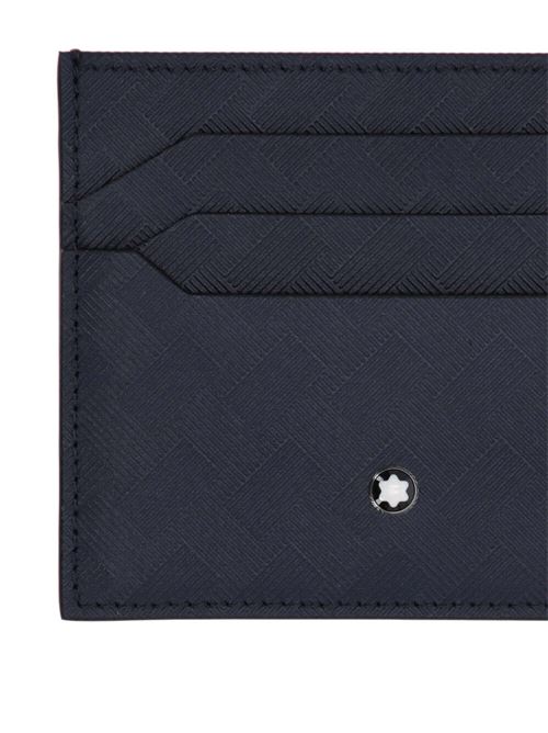 Navy blue calf leather wallet Mont Blanc | 198079X